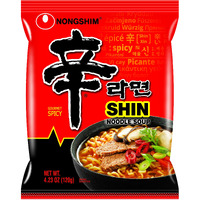 Nongshim Gourmet Spicy Shin Instant Ramen Noodle, 16 Pack, Savory & Rich, Premium Microwaveable Ramen Soup Mix