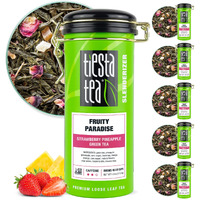 Tiesta Tea - Fruity Paradise | Strawberry Pineapple Green Tea | Premium Loose Leaf Tea Blend | Medium Caffeinated Green Tea | Make Hot Or Iced Tea, Brews Up To 50 Cups - 24Oz Refillable Tin, Pack Of 6