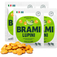 Brami Lupini Beans Snack, Chili & Lime | 7G Plant Protein, 0G Net Carbs | Vegan, Vegetarian, Keto, Mediterranean Diet, Non Perishable | 5.3 Ounce (4 Count)