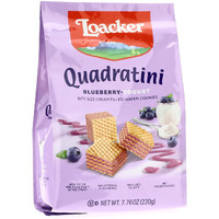 Quadratini Blueberry Yogurt Bite Size Wafers By Loacker
