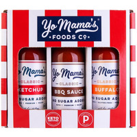 Yo Mamas Foods Low Carb Condiments Gift Set | Includes (1) Buffalo Sauce, (1) Classic Ketchup, (1) Bbq Sauce | Keto-Paleo | All-Natural | Gluten-Free And Made From Fresh Ingredients