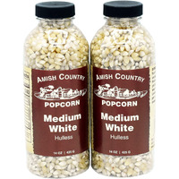 Amish Country Popcorn | 2-14 Oz Bottles | Medium White Popcorn Kernels | Old Fashioned, Non-Gmo And Gluten Free (2-14 Oz Bottles)