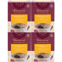 Teeccino Hazelnut Herbal Tea - Rich & Roasted Herbal Tea Thats Caffeine Free & Prebiotic For Natural Energy, 10 Tea Bags (Pack Of 4)