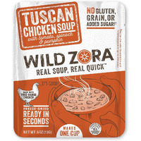 Wild Zora Instant Keto-Friendly Soups Tuscan Chicken 8-Pack Broth Made With Free-Range Chicken, And Vegetables, Gluten-Free, Low Carb, No Added Sugar, Flavorful Pantry Staples - 0.5Oz/13G