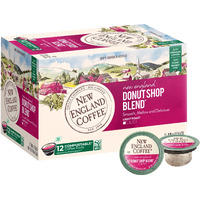 New England Coffee Donut Shop Blend Light Roast Single Serve Pods, 12Ct Box (Pack Of 1)