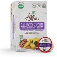 Super Organics Daily Defense Coffee (Organic) With Superfoods And Probiotics (Keurig K-Cup Compatible) 10Ct Single Serve Cups