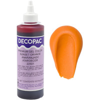 Decopac Premium Gel Food Coloring | Sunset Orange Food Coloring For Baking | 8Oz | Color Buttercream, Fondant, Frosting & Piping Gel, Food Safe, Highly Concentrated Gel, 8 Oz - Sunset Orange