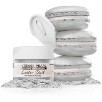 Luster Dust - Intense Pearl White (4G 1X Jar) | Edible Vegan Dust & Paint For Cake Decorating, Ice Cream, Desserts, Cocktails And Beverages By Bakell