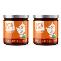 Award Winning Date Lady Organic Date Syrup 12 Oz Glass Jar | Vegan, Paleo, Gluten-Free & Kosher (2-Pack) Sugar Substitute | More Nutrition Than Maple Syrup Or Honey