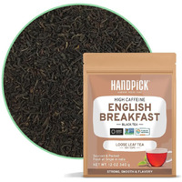 Handpick, English Breakfast Tea Loose Leaf (340G/12Oz) Strong, Robust, High Caffeine Black Tea Loose Leaf | Non-Gmo | Resealable, Ziplock Pouch | Brew Hot, Iced Or Kombucha Tea | Assam Black Tea