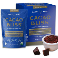 Earth Echo: Cacao Bliss - Organic Chocolate Cacao Powder Mix With Cinnamon, Turmeric, Mct Oil And Lucuma Unsweetened Cocoa Powder For Hot Chocolate Mix, Smoothies And More - 15 Travel-Sized Serving