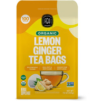 Fgo Organic Lemon Ginger Tea, Eco-Conscious Tea Bags, 100 Count, Packaging May Vary (Pack Of 1)