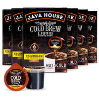 Java House Cold Brew Coffee, Colombian Medium Roast Coffee Concentrate Liquid Pods, Enjoy Hot Or Iced, 1.35 Fluid Ounces (Pack Of 36)