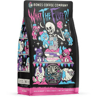 Bones Coffee Company What The Fluff?! Ground Coffee Beans Berry Cotton Candy Flavor, Low Acid Flavored Coffee, Made With Arabica Coffee Beans, Medium Roast Gourmet Coffee (12 Oz)