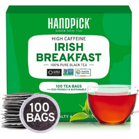 Handpick, Irish Breakfast Black Tea Bags (100 Count) Gluten-Free, Non-Gmo | Strong, Robust & Bold Flavor | Round Eco-Conscious Tea Bags