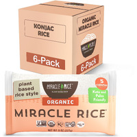 Miracle Noodle Organic Miracle Rice - Konjac Rice, Keto Rice, Plant-Based, Gluten-Free, Soy Free, Low Carb Rice, Low-Calorie Rice, Grain Free, Perfect For Stir-Fry, Rice Pilaf - 8 Oz, 6-Pack