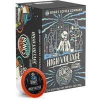 Bones Coffee Company Flavored Coffee Bones Cups High Voltage Flavored Pods | 12Ct Single-Serve Coffee Pods Compatible With Keurig 1.0 & 2.0 Keurig Coffee Maker