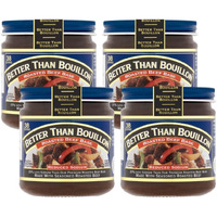 Better Than Bouillon All Natural Reduced Sodium Beef Base, Makes 9.5 Quarts Of Broth, 38 Servings, Less Sodium & No Artificial Ingredients 8 Ounce (Pack Of 4)