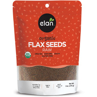Elan Organic Flax Seed, 9.7 Oz, Whole Seeds, Raw Seeds, Non-Gmo, Vegan, Gluten-Free, Kosher, High In Fiber, Gels Easily