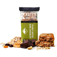 Kates Real Food Organic Energy Bars, Non-Gmo, All-Natural Ingredients, Gluten-Free And Soy-Free Healthy Snack With Natural Flavors, Peanut Butter And Dark Chocolate (Pack Of 12)