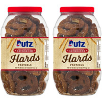 Utz Old Fashioned Sourdough Hard Pretzels - 26 Oz Barrel (2 Count) - Big And Thick Classic Pretzel Twists, Crunchy Sourdough Pretzel With Zero Cholesterol, Brown
