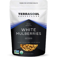 Terrasoul Superfoods Organic Sun-Dried White Mulberries, 2 Lbs (Pack Of 2), Sweet Superfood Snacking, Smoothie Booster, And Nutrient-Packed Yogurt Topping