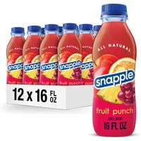 Snapple Fruit Punch Juice Drink, 16 Fl Oz Recycled Plastic Bottle, Pack Of 12