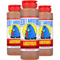Secret Aardvark Habanero Hot Sauce - Habanero Peppers & Roasted Tomatoes, Medium Spiced Hot Sauce, Bbq Sauce, Non-Gmo, Low Sugar, Low Carb, Gluten-Free Hot Sauce & Marinade - 8 Fl Oz 3 Pack