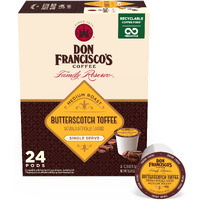 Don Francisco's Butterscotch Toffee Flavored Medium Roast Coffee Pods - 24 Count - Recyclable Single-Serve Coffee Pods, Compatible With Your K- Cup Keurig Coffee Maker