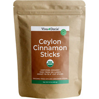 Viva Doria Organic Ceylon Cinnamon Sticks, 5'' Cut, Alba Grade, True Cinnamon, 16 Oz, | 70-75 Sticks | 100% Raw From Sri Lanka