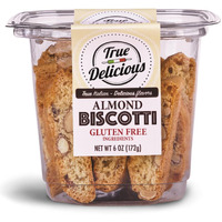 True Delicious Gluten Free Ingredients Almond Biscotti, Buttery, Fine Italian Cookies, Baked Twice (4 Boxes Of 6Oz Each)