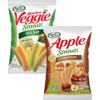 Sensible Portions Sweet & Salty Straws Variety Pack, Apple Straws And Sea Salt Veggie Straws, 0.75 Oz Bag (Pack Of 24)