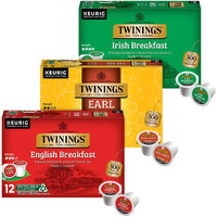 Twinings Black Tea K-Cup Pods For Keurig, Variety 3-Pack - Earl Grey, English Breakfast, And Irish Breakfast Tea K-Cups, Caffeinated, 12 Count Each
