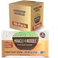 Miracle Noodle Angel Hair Pasta - Plant Based Shirataki Noodles, Konjac Noodles, Vegan, Gluten-Free, Low Carb Pasta, Paleo, Low Calorie Noodles, Soy Free, Non-Gmo, Keto Pasta Noodles - 7 Oz, 10-Pack