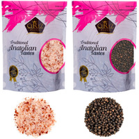 Cerez Pazari Whole Black Peppercorns 12Oz, Himalayan Pink Salt (Coarse Grain) 2 Lbs, Premium Quality, Freshly Packed For Grinder Refill, Resealable Bulk Bag, Non-Gmo And Gluten Free