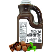 The Wizard's Sauces, Organic Gluten Free Vegan Worcestershire Sauce, Food Service Size, 128 Ounce Bottle