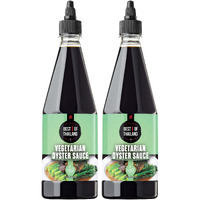 Best Of Thailand Vegetarian Oyster Sauce | [Improved No Msg] Real Authentic Asian Brewed Vegan Sauces For Dressings & Cooking | Certified Kosher & Fat-Free | 2 Pack - Each 23.65 Fl Oz