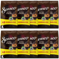 Senseo Extra Strong Dark Roast Coffee Pods, 48 Count (Pack Of 10) - Single Serve Coffee Pods Bulk Pack For Senseo Coffee Machine - Compostable Coffee Pods For Hot Or Iced Coffee, Cold Brew Coffee