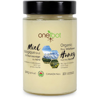 Oneroot 100% Organic Canadian Flower Honey - 17.6 Oz/1.1 Lbs, White Honey Wildflower Unfiltered, Unheated & Creamed, Nutrient Rich Raw Wildflower Honey With Enzymes, Thick Natural Sweetener