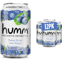 Humm Kombucha Blueberry Mint, Organic, Vegan & Gmo Free (12 Pack)