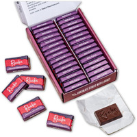 Raaka 100% Dark Chocolate Gift Box | Unsweetened, No Sugar Added Chocolate | Organic, Vegan, Gluten Free, Paleo | Box Of 30 Individually Wrapped Chocolates