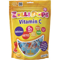 Zolli Vitamin C Sugar-Free Keto Lollipops - Immune Boosting, Natural Fruit Flavor, Vegan, Gluten-Free, 8 Oz. - Support Your Immune System With Tasty And Healthy Lollipops