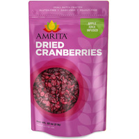 Amrita Dried Cranberries 2 Lb | Sweetened With Apple Juice, Unsulfured, Gluten Free, Non-Gmo, No Preservatives | Packed Fresh In Resealable Bags | Fruit Snacks, Salads, Baking