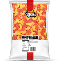 Candy Break Fruity Peach Rings 5 Lbs Share Size Bag - Sweet & Chewy Gummies Bulk Candy Pack - Snacks For Kids & Grown Ups