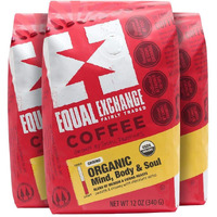 Equal Exchange Organic Coffee, Mind Body Soul, Ground,12 Ounce (Pack Of 3)
