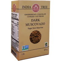 India Tree Dark Muscovado Sugar, 1 Pound Box, Unrefined Brown Baking Sugar With Rich Molasses Flavor, Perfect For Gingerbread, Coffee, And Chocolate Cakes