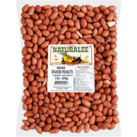 Naturalee Peanuts, Raw Whole Spanish Redskin 2 Lbs - Raw, Unsalted - Heart Health, High Protein, Vegan, Natural