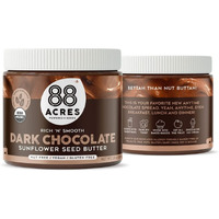88 Acres Organic Sunflower Seed Butter | Dark Chocolate | Keto-Friendly, Vegan, Gluten Free, Dairy Free, Nut-Free Seed Butter Spread | 14 Oz | 2 Pack