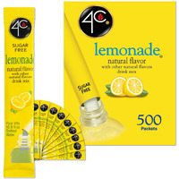 4C Powder Drink Stix, Lemonade 500 Count, Bulk Buy, Singles Stix, On The Go, Refreshing Water Flavorings, Value Pack