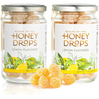 Gourmanity Honey Candy Lemon Drops, Surprise Lemon Flavored Honey Filling, Soothing & Sweet Treat, Carefully Crafted With Natural Honey, Made In Provence, France, 7Oz (Pack Of 2)